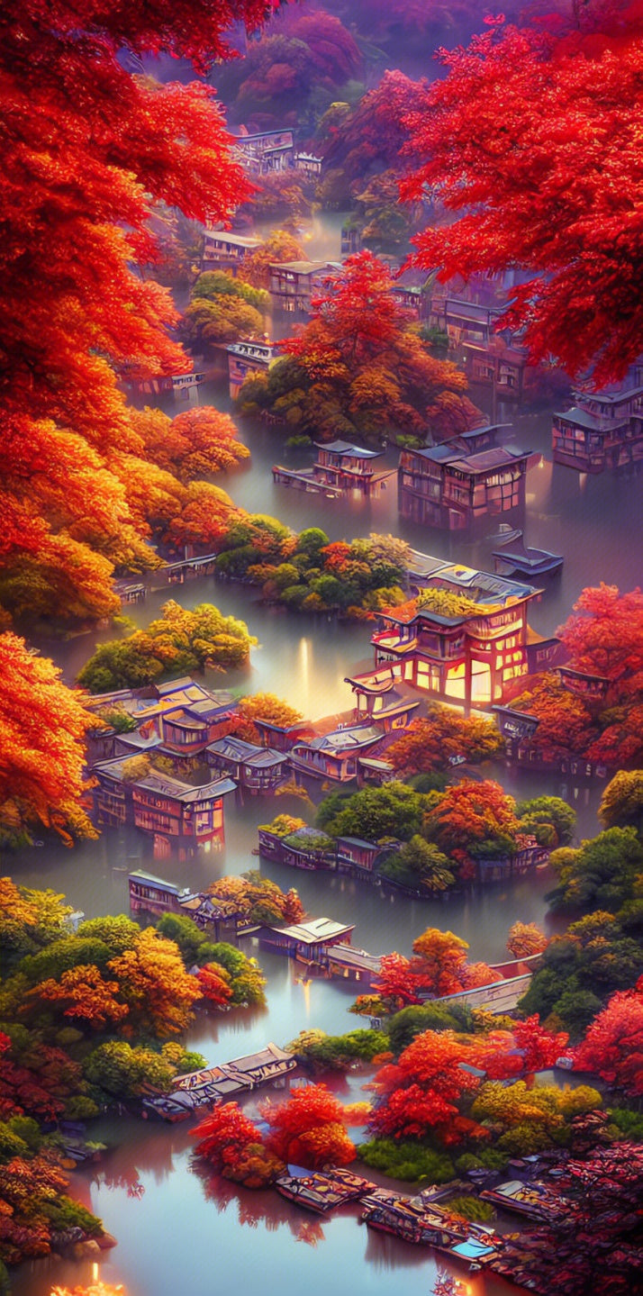 AB Diamond Painting - Full Round - Autumn Scenery (40*80cm)