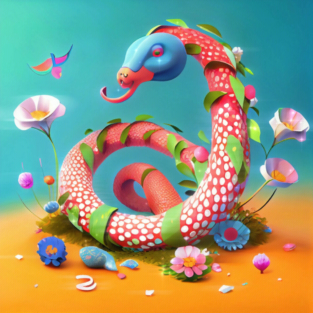 AB Diamond Painting - Full Round - Animal Snake (40*40cm)
