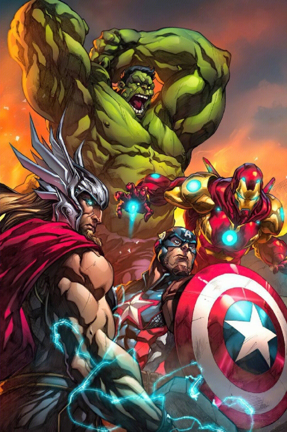 AB Diamond Painting - Full Round - Marvel Heroes League (40*60cm)