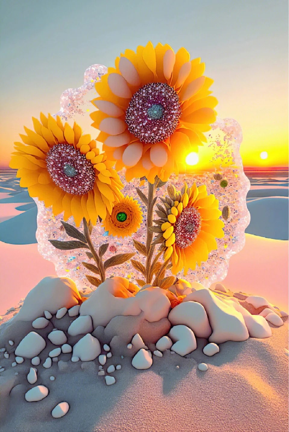 AB Diamond Painting - Full Round - Sunflower (40*60cm)