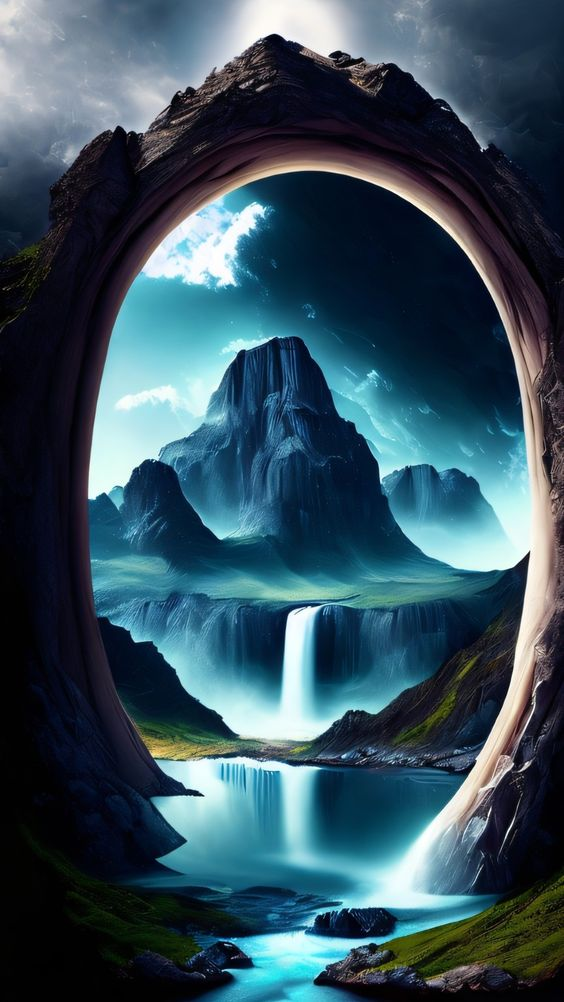 AB Diamond Painting - Full Round - Mountain Lake Waterfall (40*70cm)