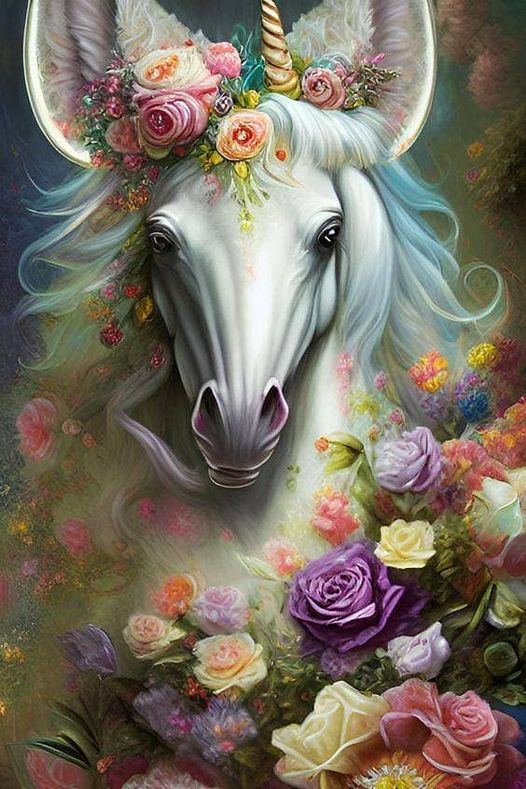 AB Diamond Painting - Full Round - Unicorn (40*60cm)