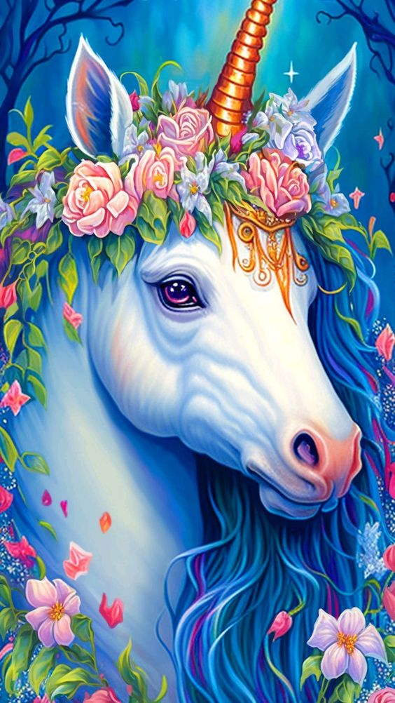 AB Diamond Painting - Full Round - Unicorn (40*70cm)