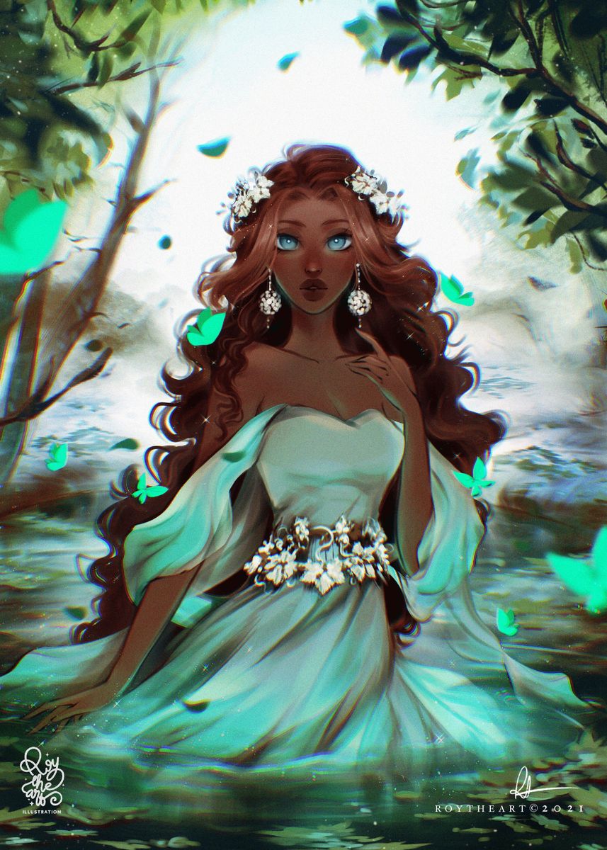 Diamond Painting - Full Round - The Fairy of Water Princess Girl (40*60CM)