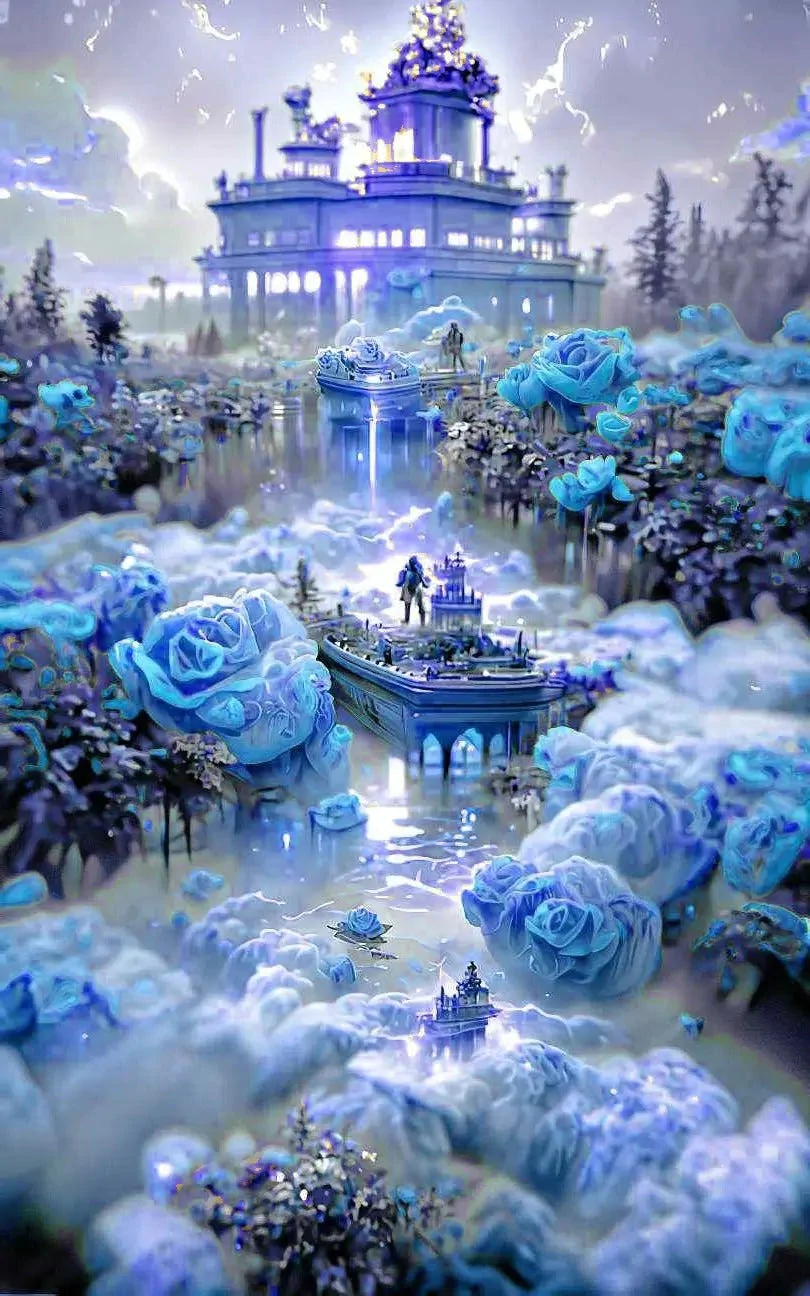 AB Diamond Painting - Full Round - Blue Rose (40*65cm)